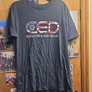 Mens Large CED T shirt Elevator And Electeical